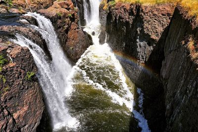 View of waterfall in forest