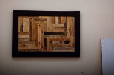 Contemporary art piece in wood