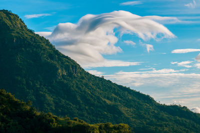 Low angle view mountain against sky 