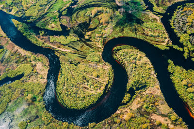 High angle view of road