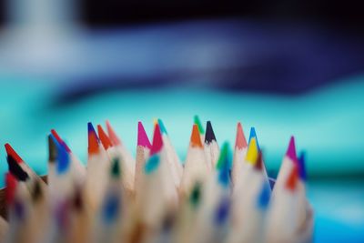 Close-up of multi colored pencils