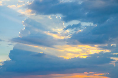 Low angle view of sky at sunset