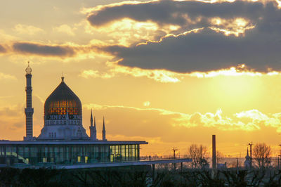 View of temple against cloudy sky