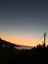 Scenic view of silhouette landscape against sky during sunset