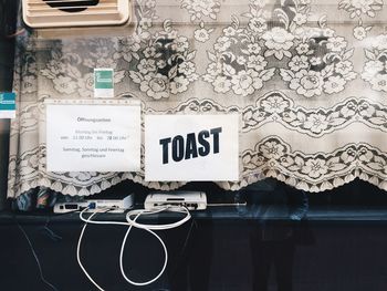 Close-up of graffiti on wall