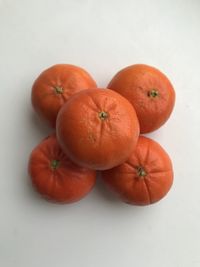 High angle view of oranges on table