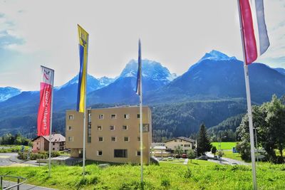 Scenic view of mountains against sky