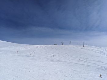 Scenic view of snowcapped mountain against sky