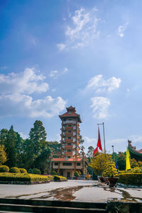 Road by building against sky