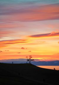 Sunset over lake baikal, russia