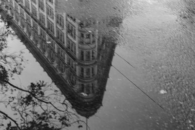 Reflection of built structures in water