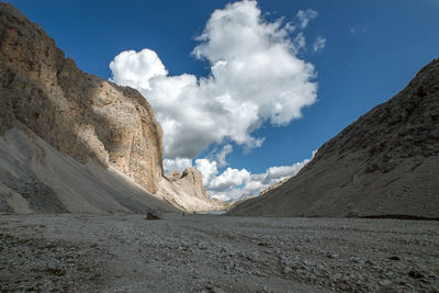 Antermoia and catinaccio dolomite alps panorama, trentino, italy