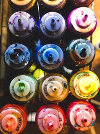 High angle view of various objects