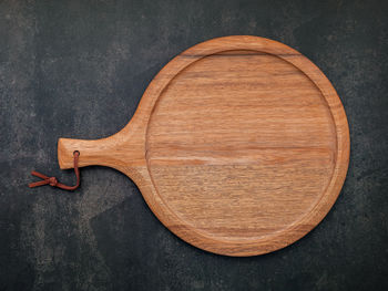 High angle view of carving on table