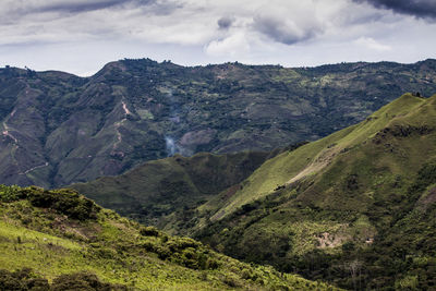Scenic view of mountains against sky