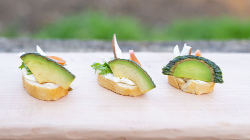 Close-up of food on table