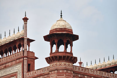 Low angle view of mosque against clear sky