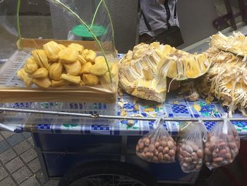 Various fruits for sale at market stall