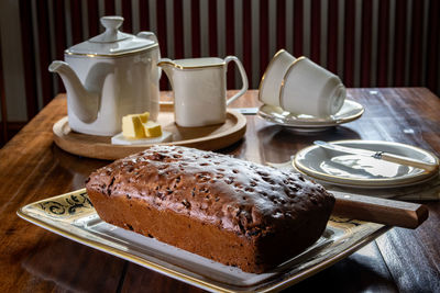 Close-up of food on table