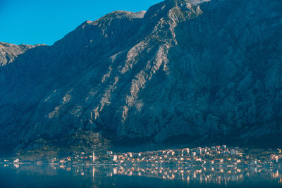 Scenic view of lake and mountains