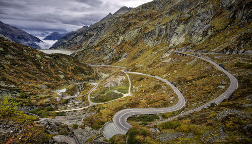 Panoramic view of lake grimsel, switzerland.