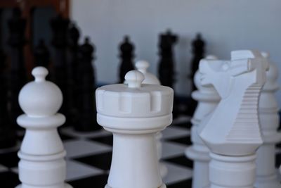 Close-up of chess pieces