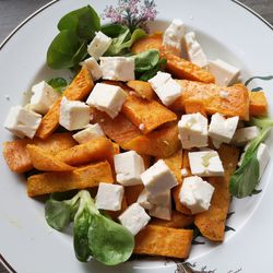 High angle view of chopped vegetables in plate