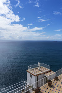 High angle view of sea against sky