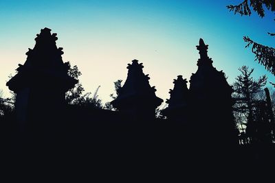 Close-up of silhouette tree against clear sky