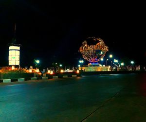 Illuminated building at night