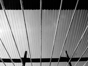 Low angle view of silhouette fence against sky