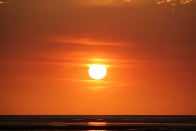 Scenic view of sea at sunset