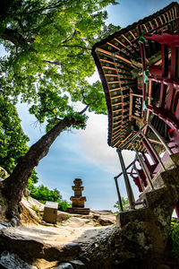 Low angle view of traditional building against sky