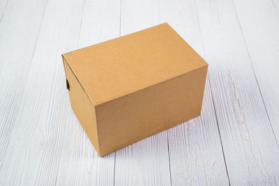 High angle view of paper on table