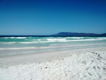 Scenic view of beach against sky