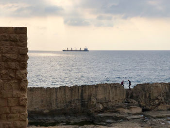 The phoenician wall in batroun, lebanon