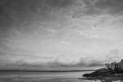 Scenic view of sea against cloudy sky