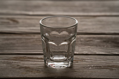 Close-up of drinking glass on table