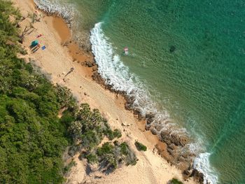 High angle view of beach