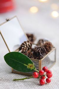 Close-up of berries on table