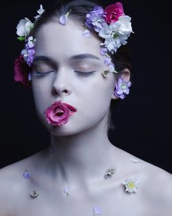 Close-up portrait of a beautiful young woman