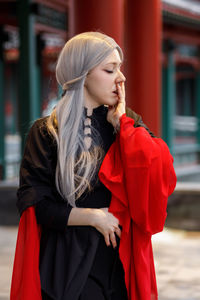 Young woman looking away