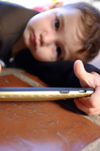 Close-up portrait of boy