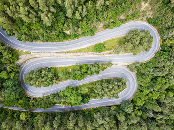 High angle view of road