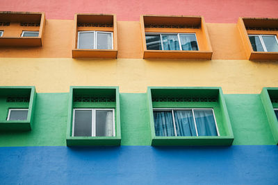 Full frame shot of colorful facade to building