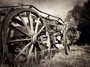 Old ruin in field