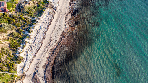 High angle view of beach