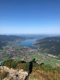 High angle view of sea against sky