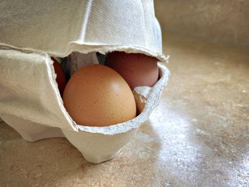 High angle view of ice cream on table