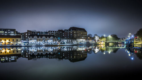 Trollhättan's town in the evening in winter